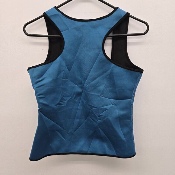 Women's Waist Trainer Vest Sauna Belt Body Shaper Size M Turquoise (A49) - Picture 2 of 3